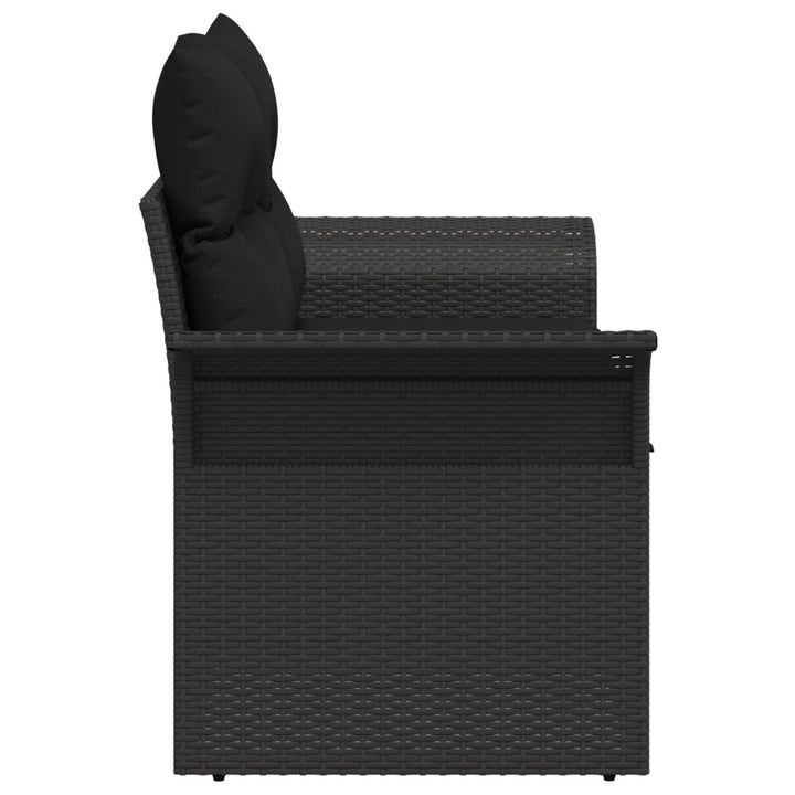 2-personers have sofa med opbevaring & puder Sort Poly Rattan