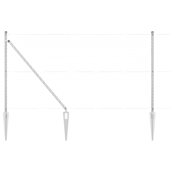 Stakitpæle med spids 52 stk Ø32 mm 140 cm Galvaniseret stål