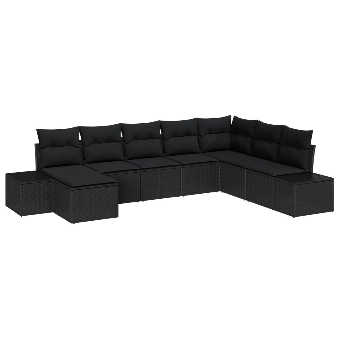 Have Sofa Sæt Sæt af 8 Sort Poly Rattan Udendørs Sofa