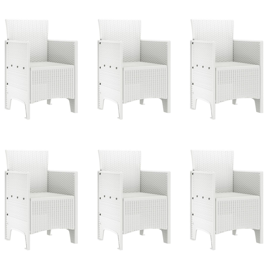 7 Deles Havemøbel Sæt Hvid Polyrattan