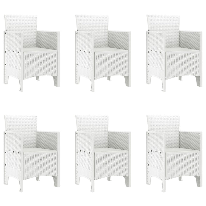 7 Deles Havemøbel Sæt Hvid Polyrattan
