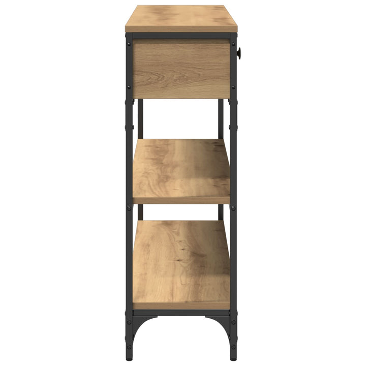 Konsolbord Artisan Egetræ 100x25x75 cm Konstrukteret Træ & Stål