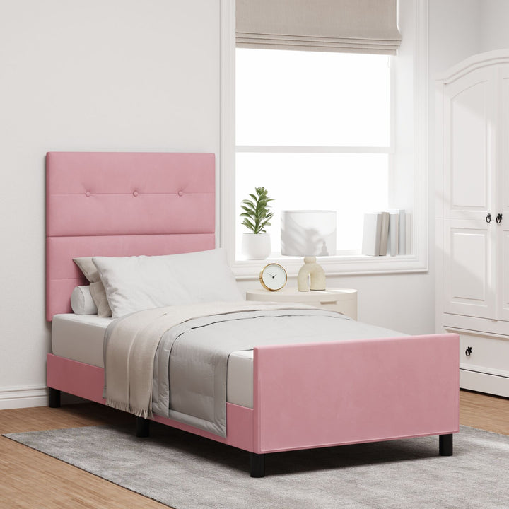 Sengestel Pink 100x200 cm Fløjl