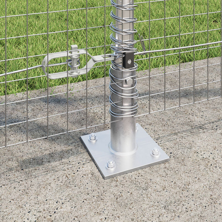 Vremmet trådhegn med 7 flangerede stolper 1.2x10 m galvaniseret stål