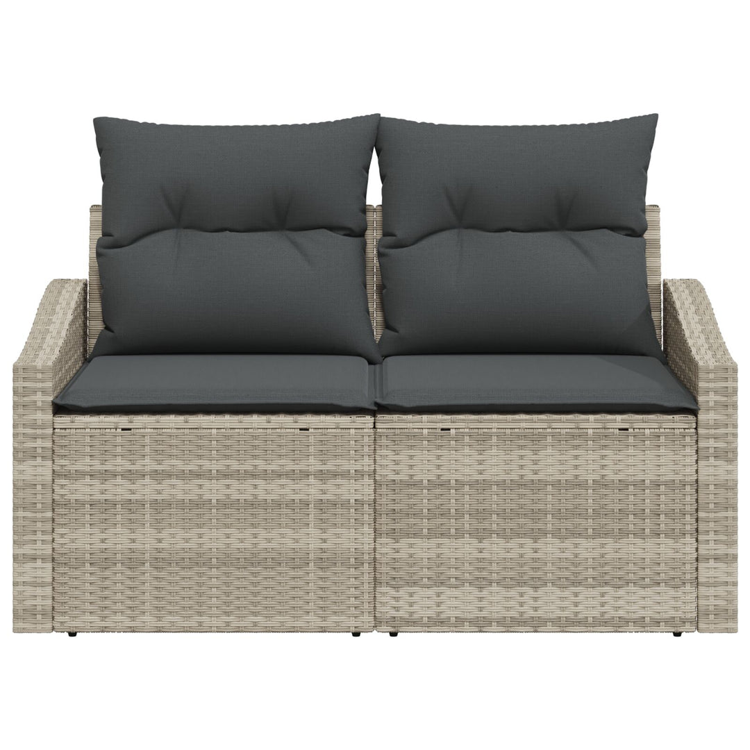 2-personers Have Sofa med Puder Grå Poly Rattan