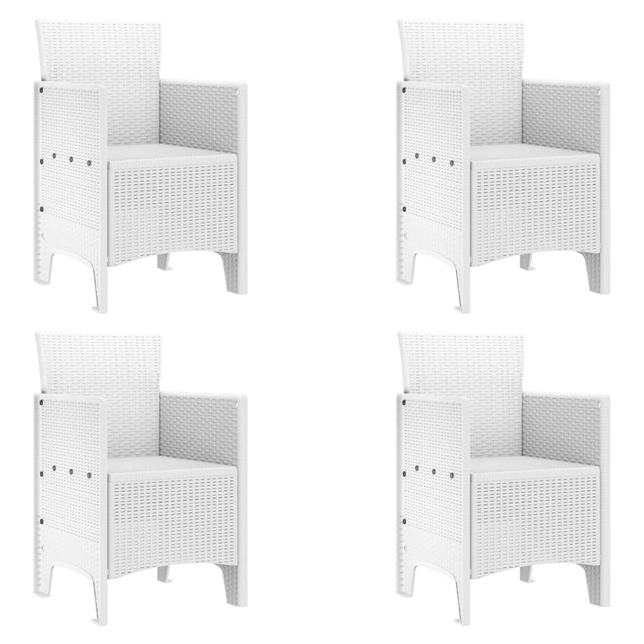 5 Delt Have Spisebord Sæt Hvid Poly Rattan