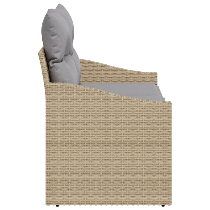 2-personers have-sofa med opbevaring og puder beige poly rattan