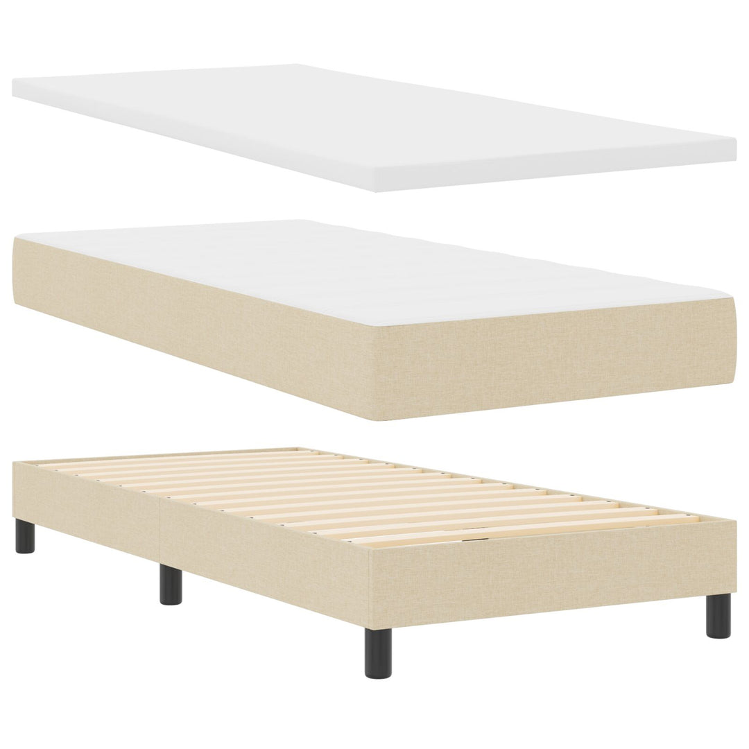 Sengestel med Madras Beige Stof 90 x 190 cm Sengemadras
