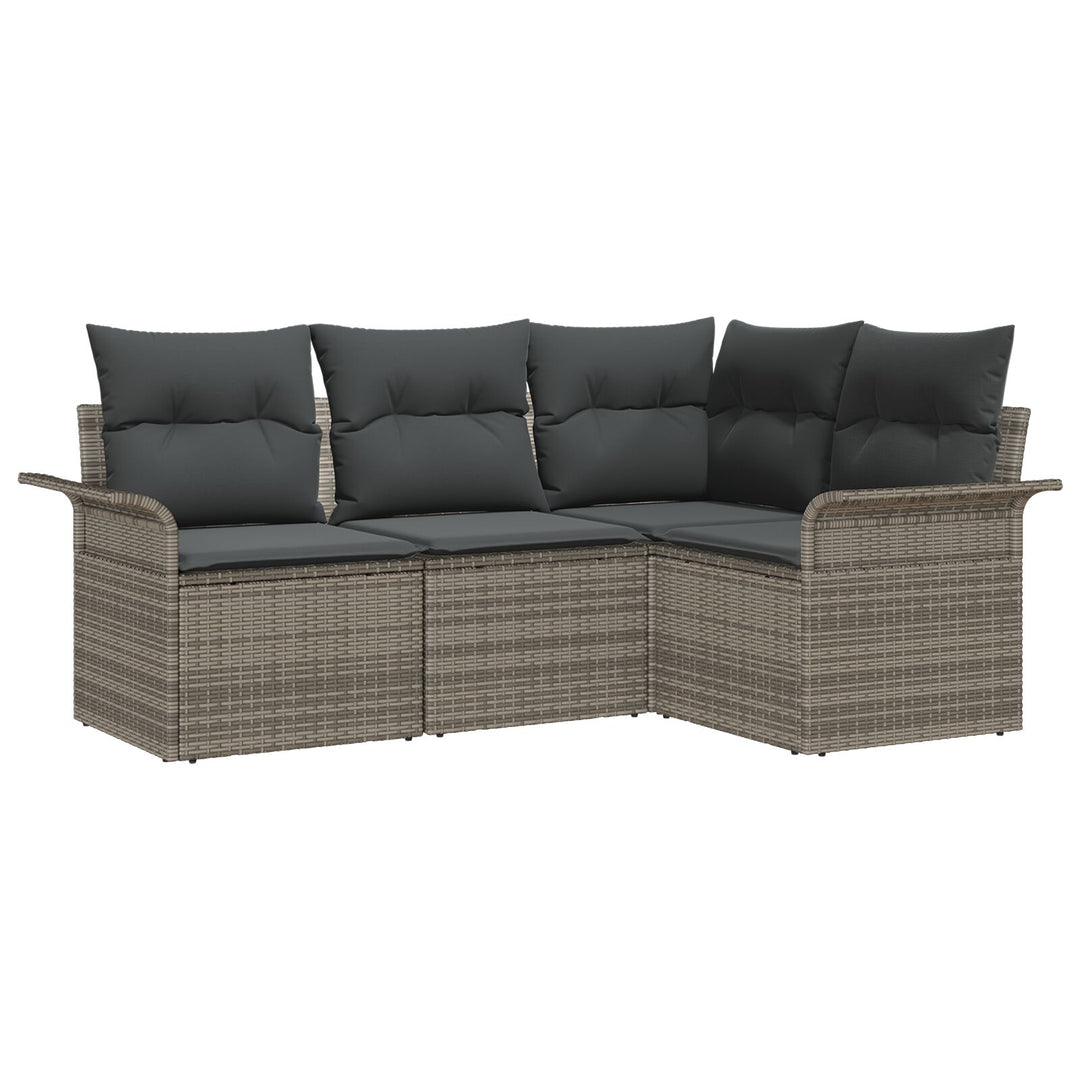 Have Sofa Sæt Sæt af 4 Grå Polyester puder og rattan base
