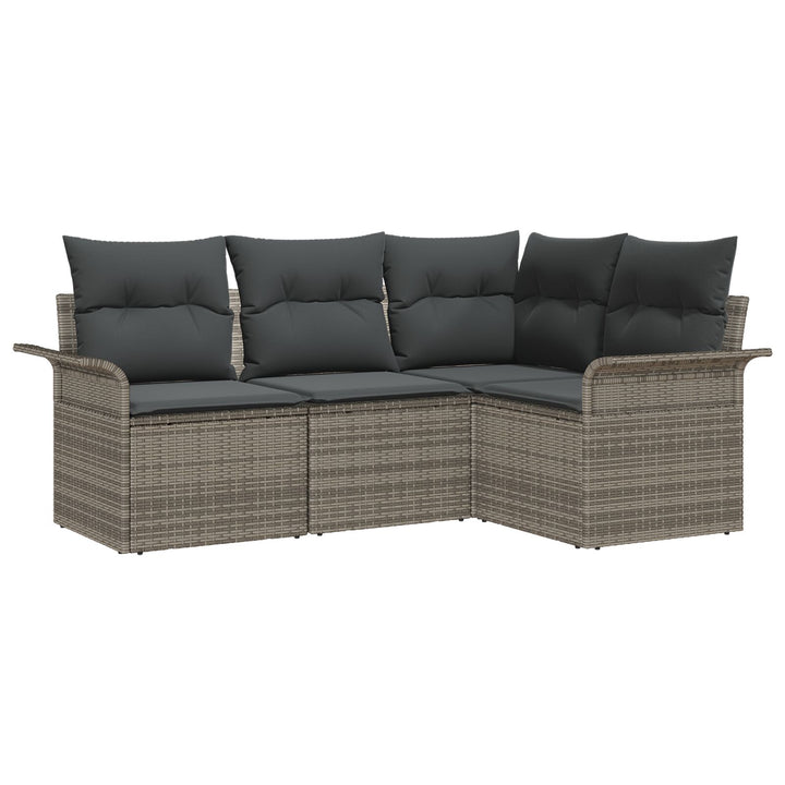 Have Sofa Sæt Sæt af 4 Grå Polyester puder og rattan base