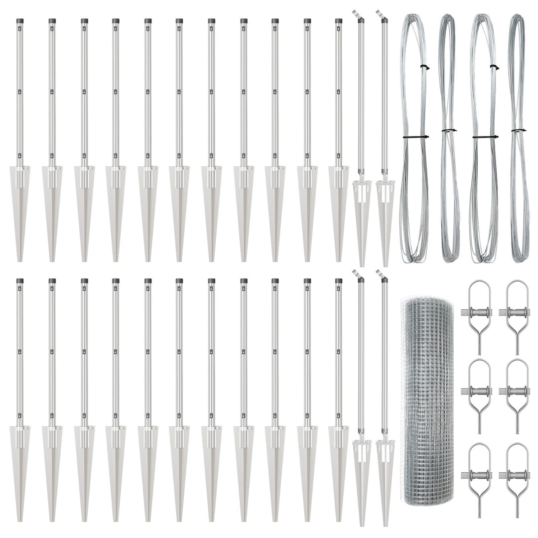 Welded Wire Fence med 13 Spike Posts 0.6x50 m Galvaniseret Stål