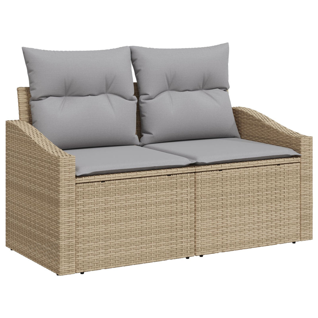 Havemøbel Sæt 5-del Beige, Grå Rattan, Polyester Havemøbel