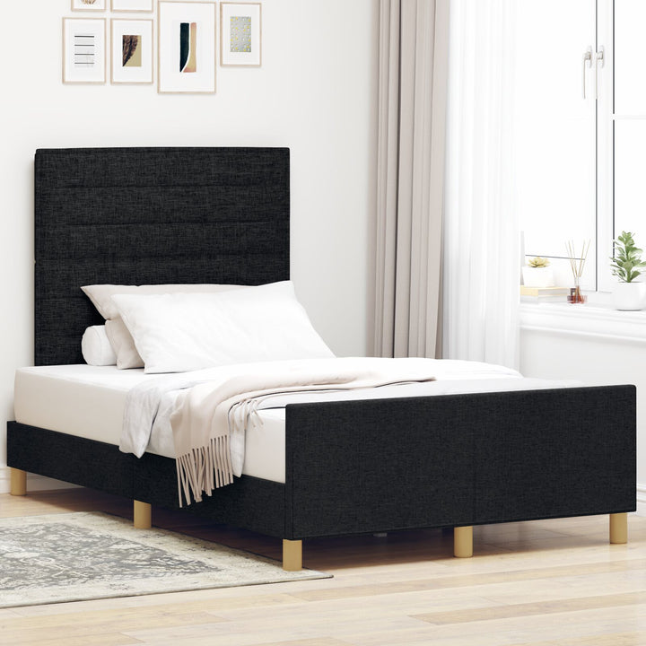 Sengestel Sort 120x190 cm Stof