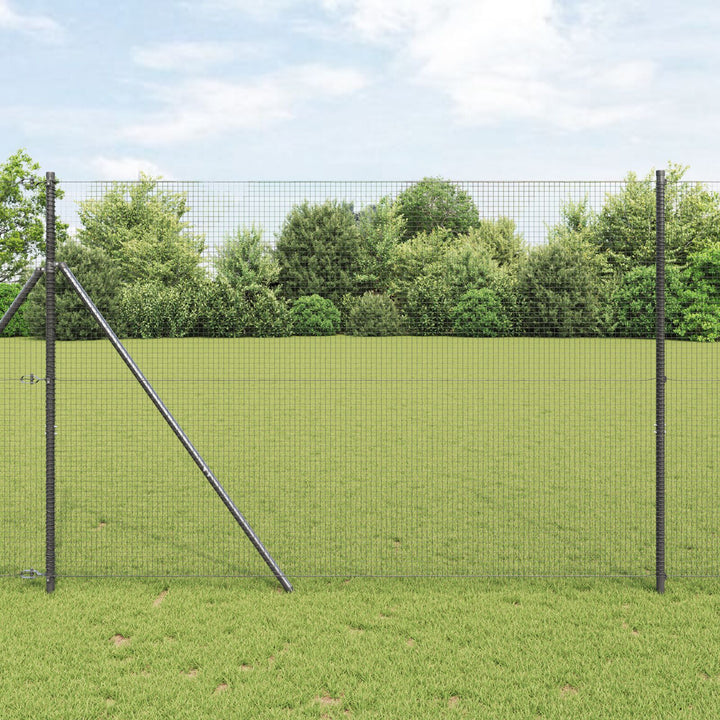 Welded Wire Fence med 13 Stolper Grå 1.4x50 m Stål