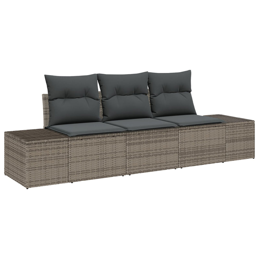 3-delt have sofa sæt med puder grå poly rattan