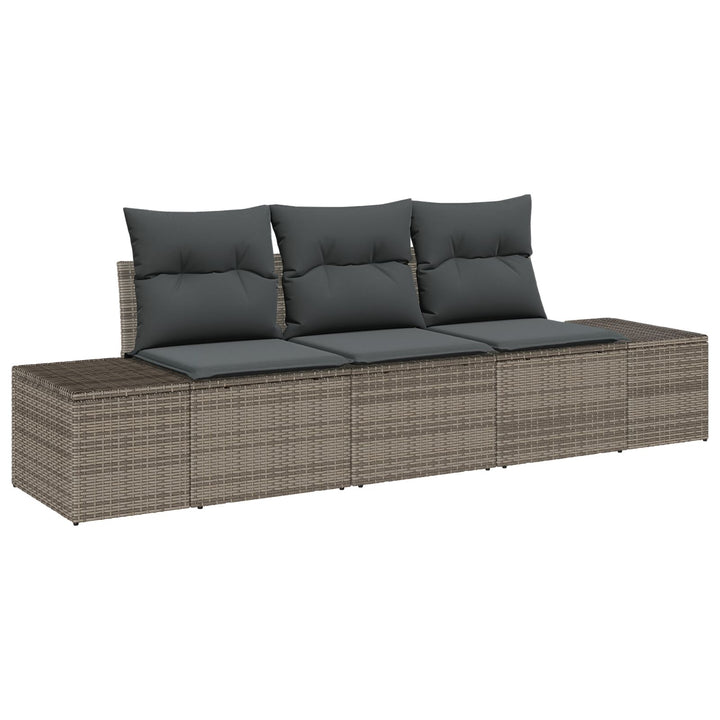 3-delt have sofa sæt med puder grå poly rattan