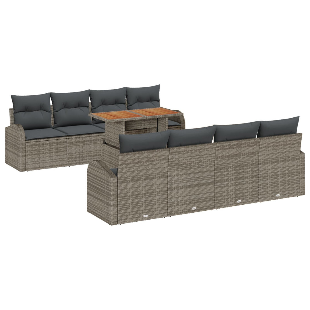 Havensofa Sæt Sæt af 7 Beige, Grå, Brun Rattan, Polyester, Stål