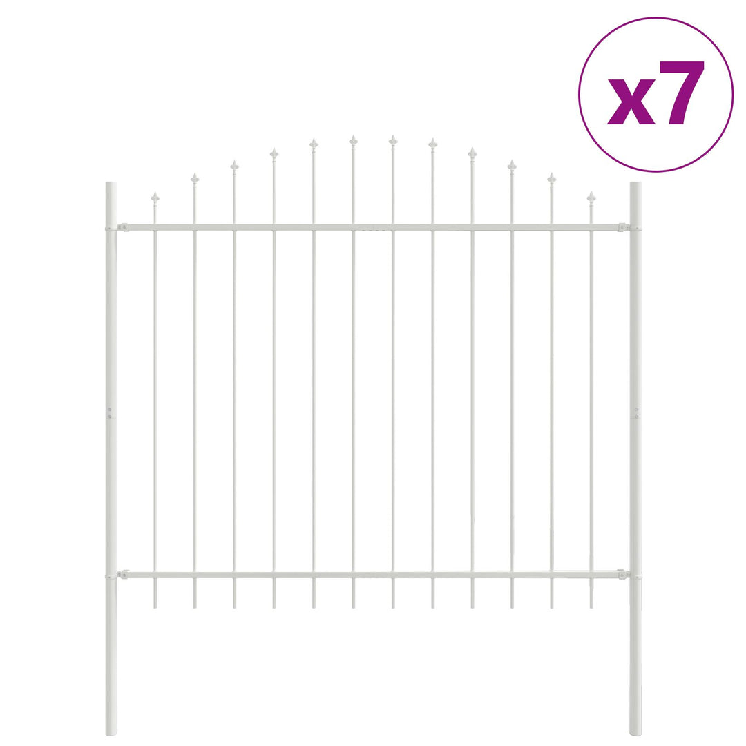 Havehegn med Bue Top Hvid 11,9x1,25 m Stål