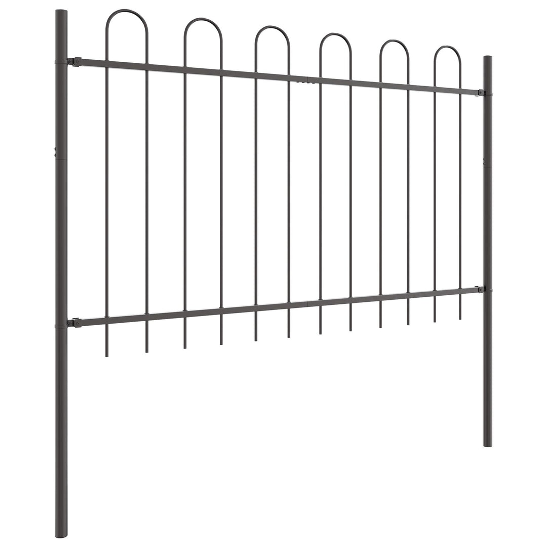 Havehegn med Bue Top Grå 11,9x0,8 m Stål