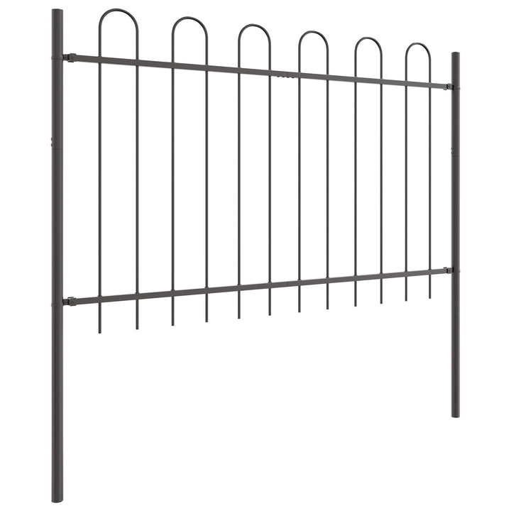 Havehegn med Bue Top Grå 11,9x0,8 m Stål