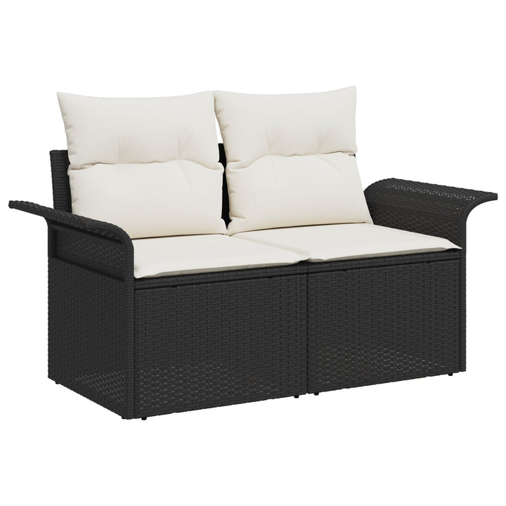10 Del Have Dining Sæt med Puder Sort Poly Rattan Akacia