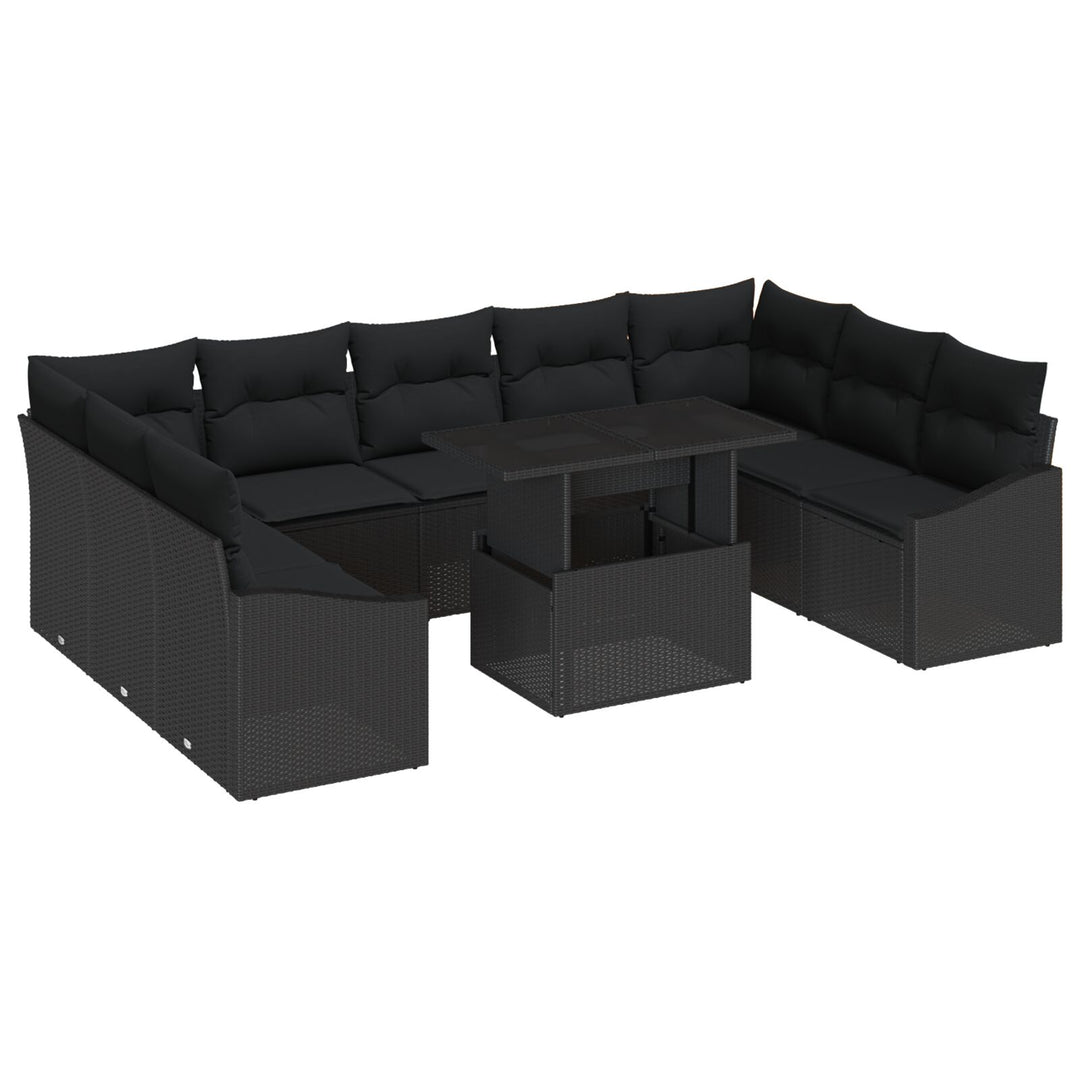 Have Sofa Sæt 10 Deler Sort Rattan Moderne