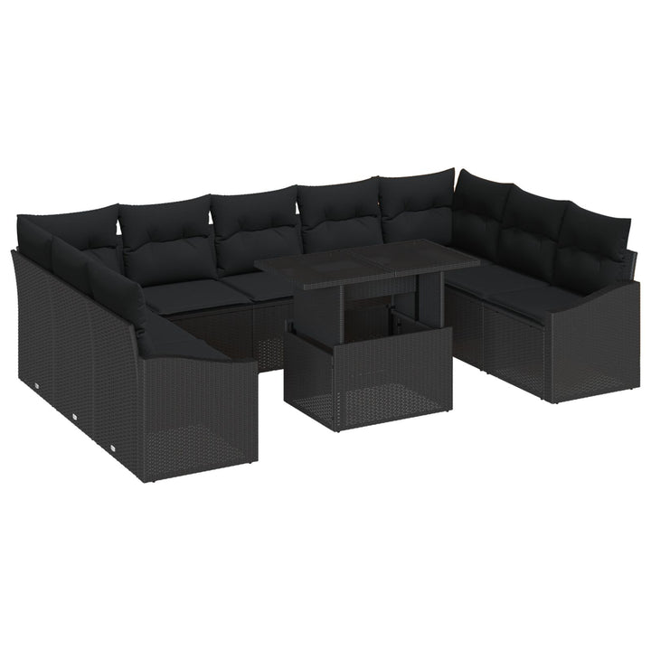 Have Sofa Sæt 10 Deler Sort Rattan Moderne