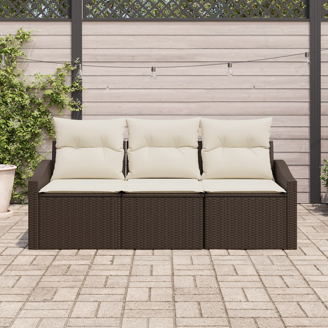 Have Sofa Sæt 3-Personers Brun Rattan Udendørs Sofa Rektangulær