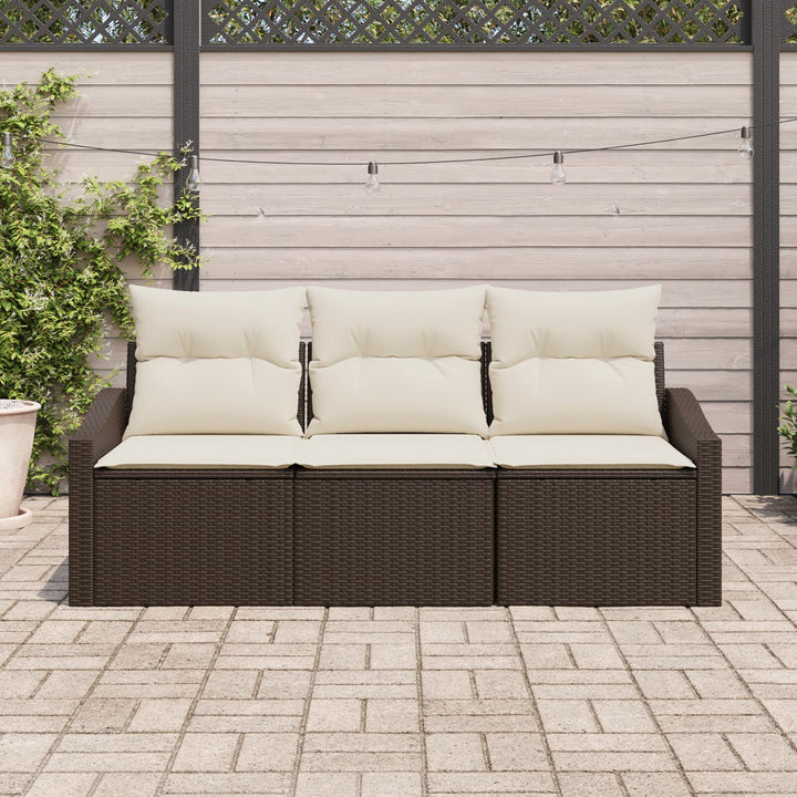 Have Sofa Sæt 3-Personers Brun Rattan Udendørs Sofa Rektangulær