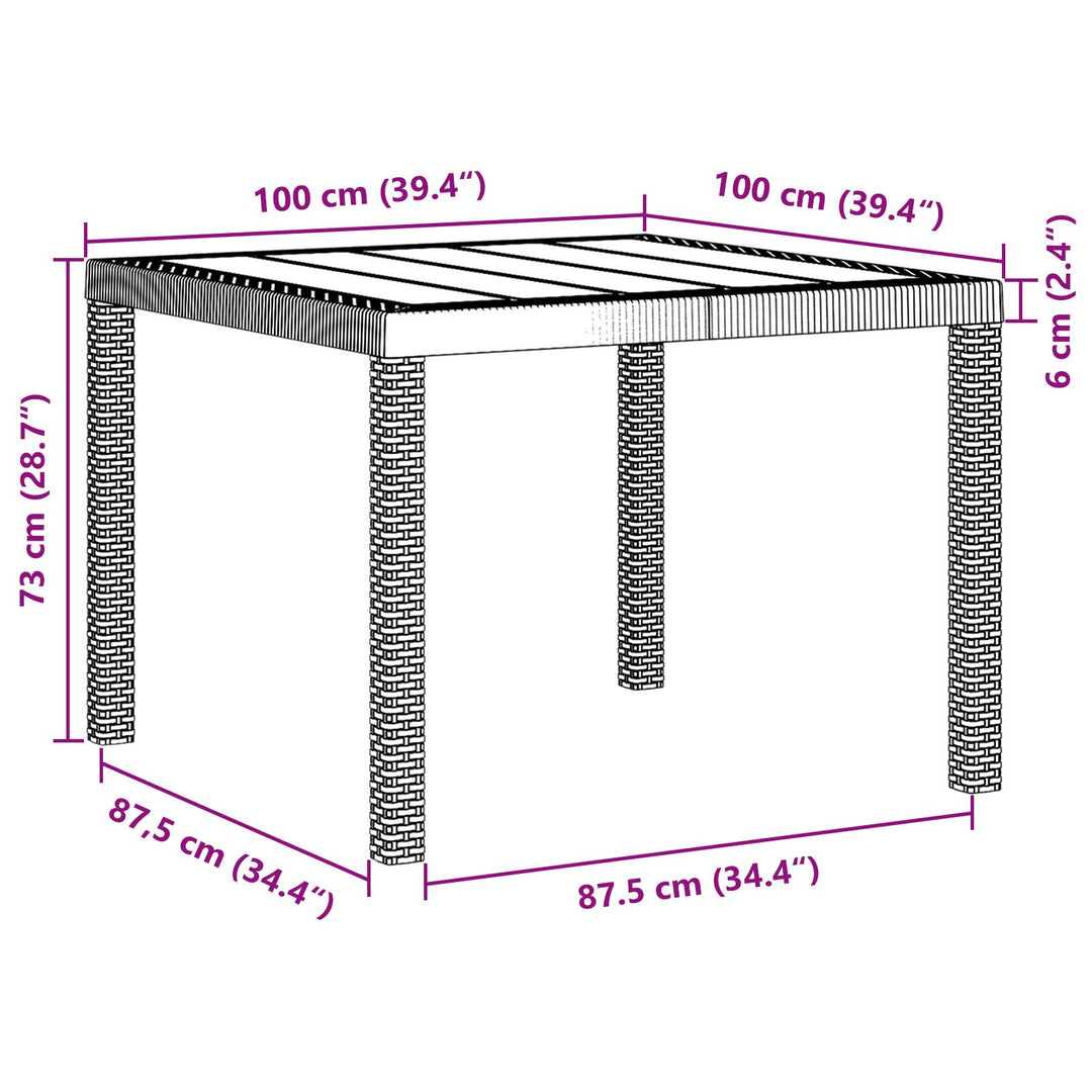 5 Stk Have Spisesæt Hvid Polyrattan