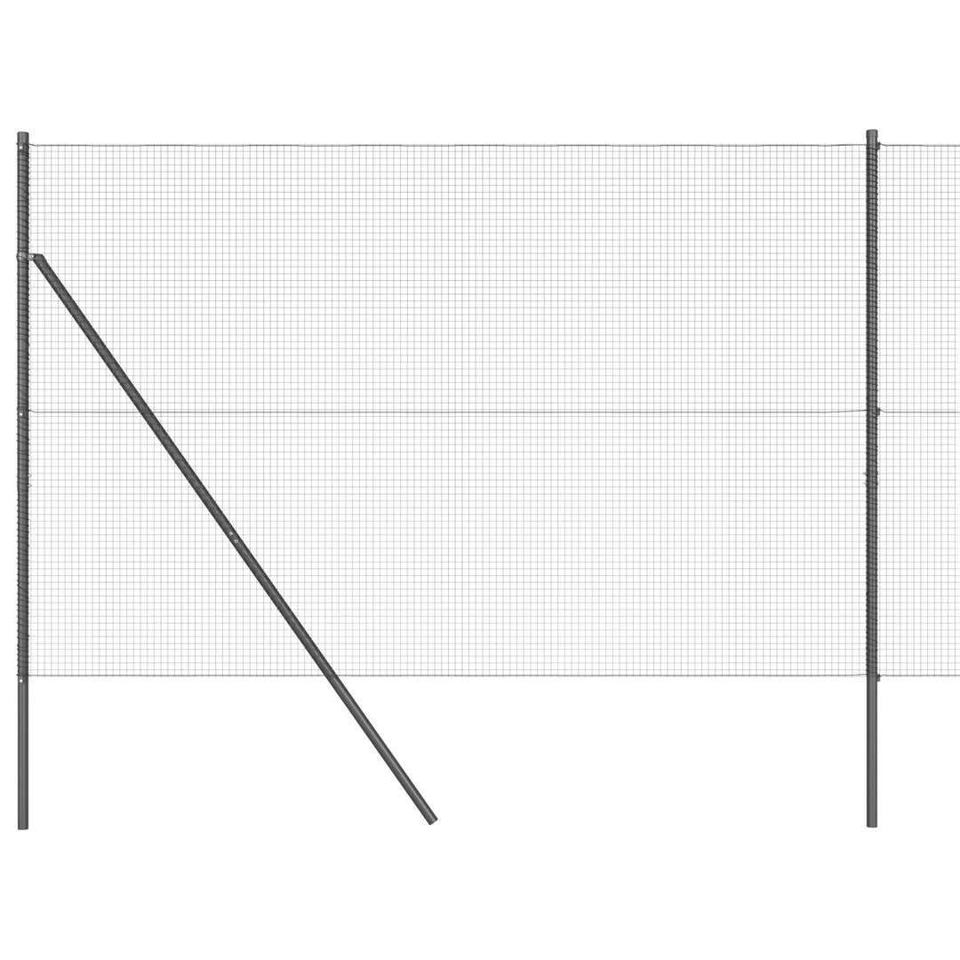 Welded Wire Fence med 13 Stolper Grå 1.4x50 m Stål