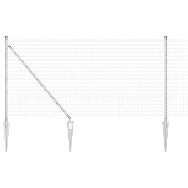 Welded Wire Fence med 13 Spike Posts 1x50 m Galvaniseret Stål