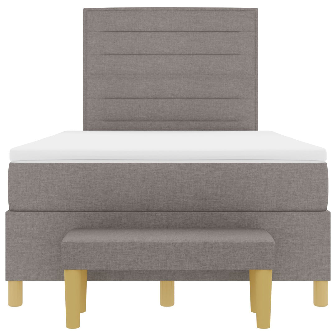 Sengestel med Madras Sæt af 2 Taupe Stof 120 x 200 cm Sengestel