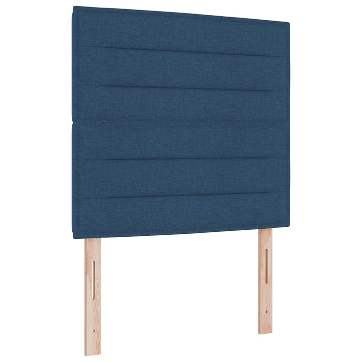 Sengestel med madras Sæt af 2 Blå Stof 90 x 190 cm Sengestel