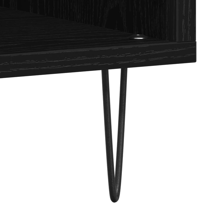 Medieskab Sort egetræ 84,5x38x90 cm Konstrueret træ
