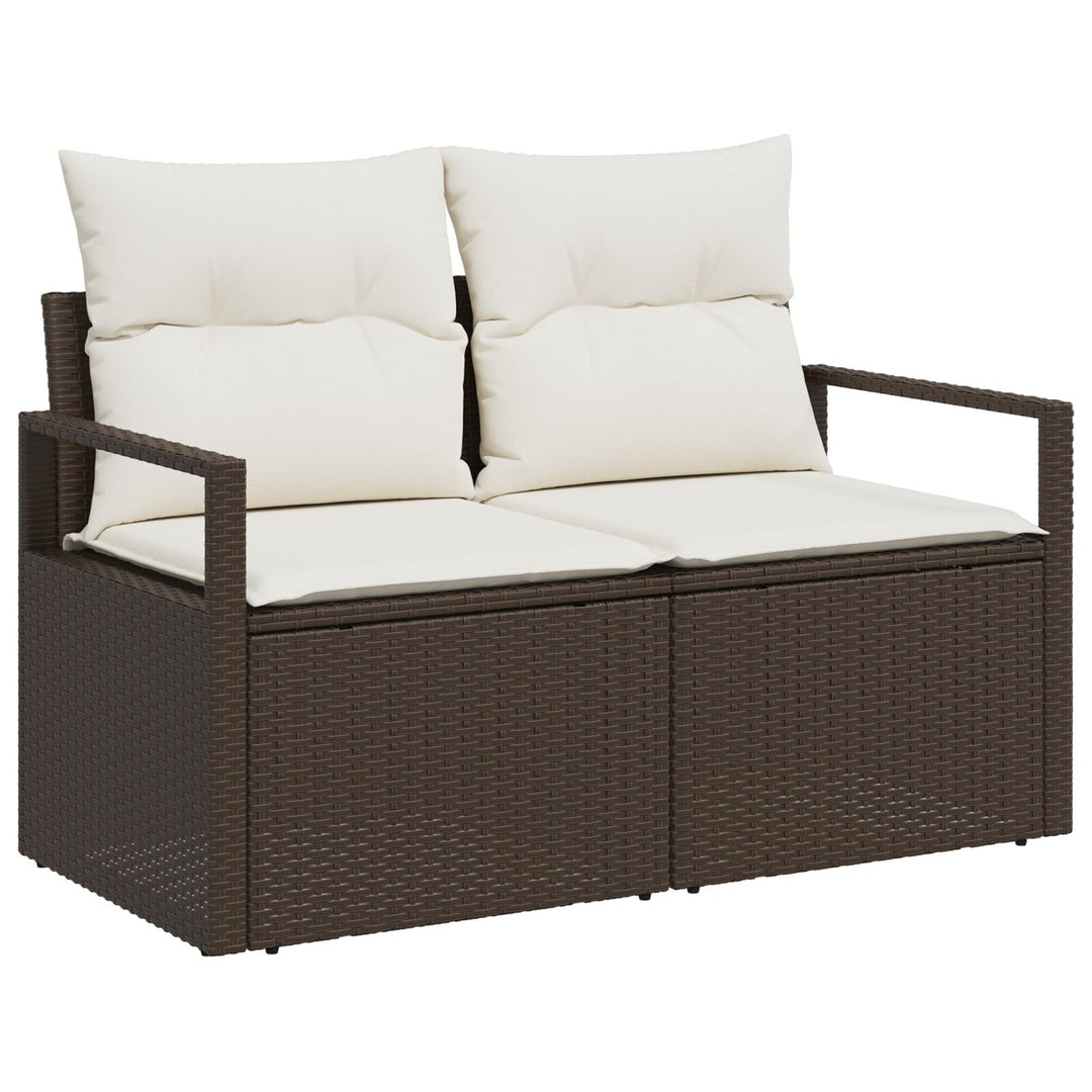 2-personers have-sofa med opbevaring og puder Brun Poly Rattan