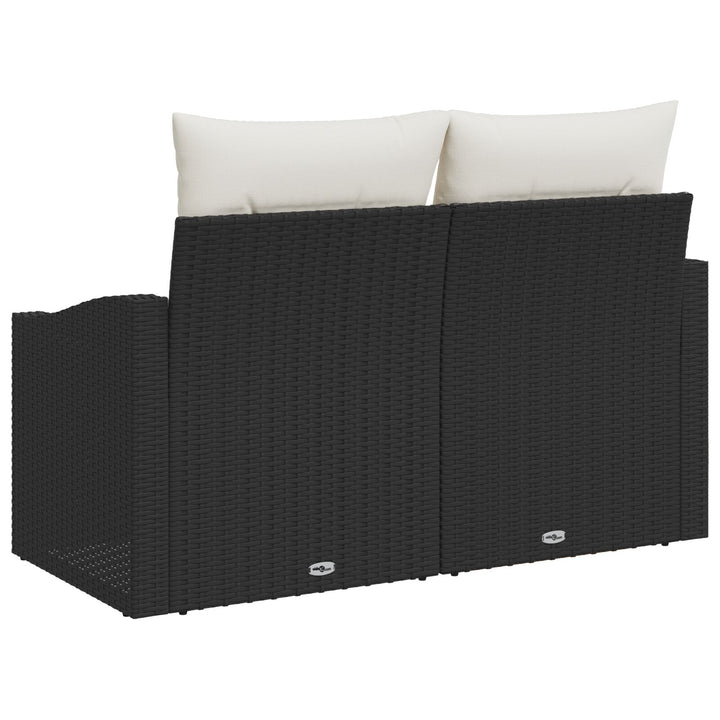 2-personers have-sofa med puder sort poly rattan