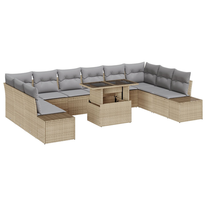 Have Sofa Sæt Sæt af 11 Beige, Grå Rattan, Polyester