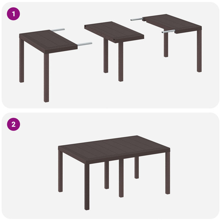 7 Deles Have Spisesæt Brun Poly Rattan