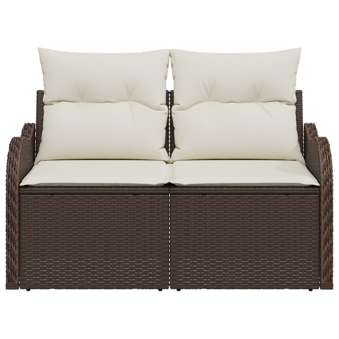 2-personers havensofa med opbevaring og puder Brun poly rattan