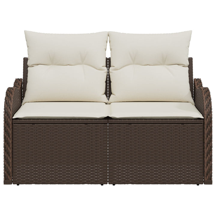 2-personers havensofa med opbevaring og puder Brun poly rattan