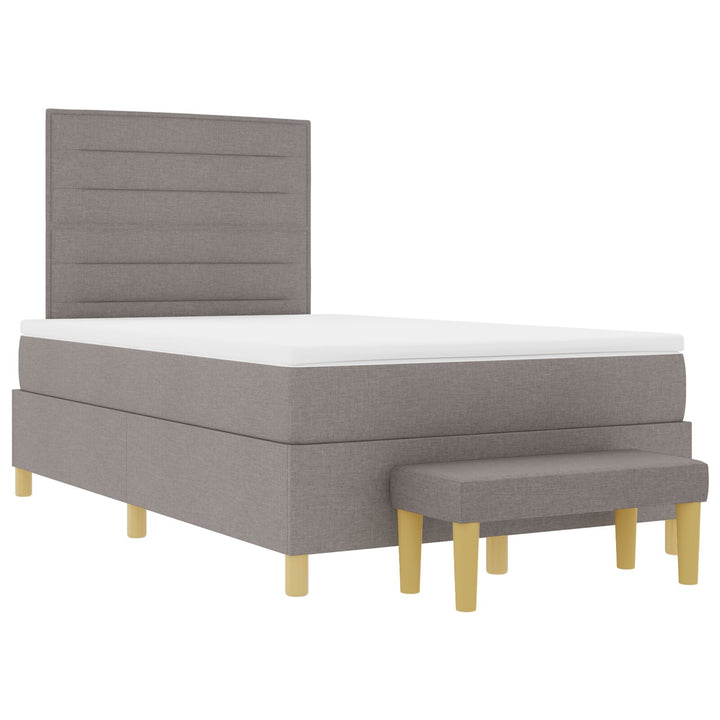 Sengestel med Madras Sæt af 2 Taupe Stof 120 x 200 cm Sengestel