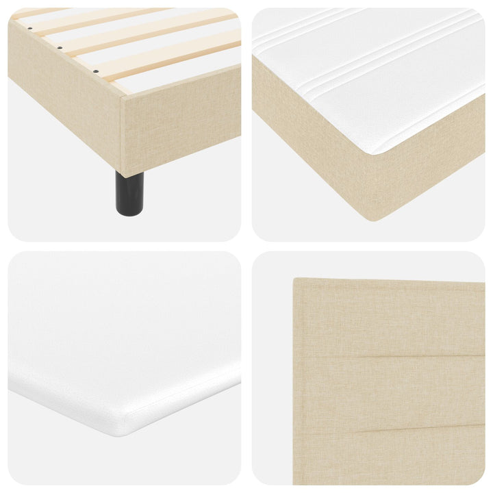 Sengestel med madras Beige Stof 160 x 200 cm Sengemadras
