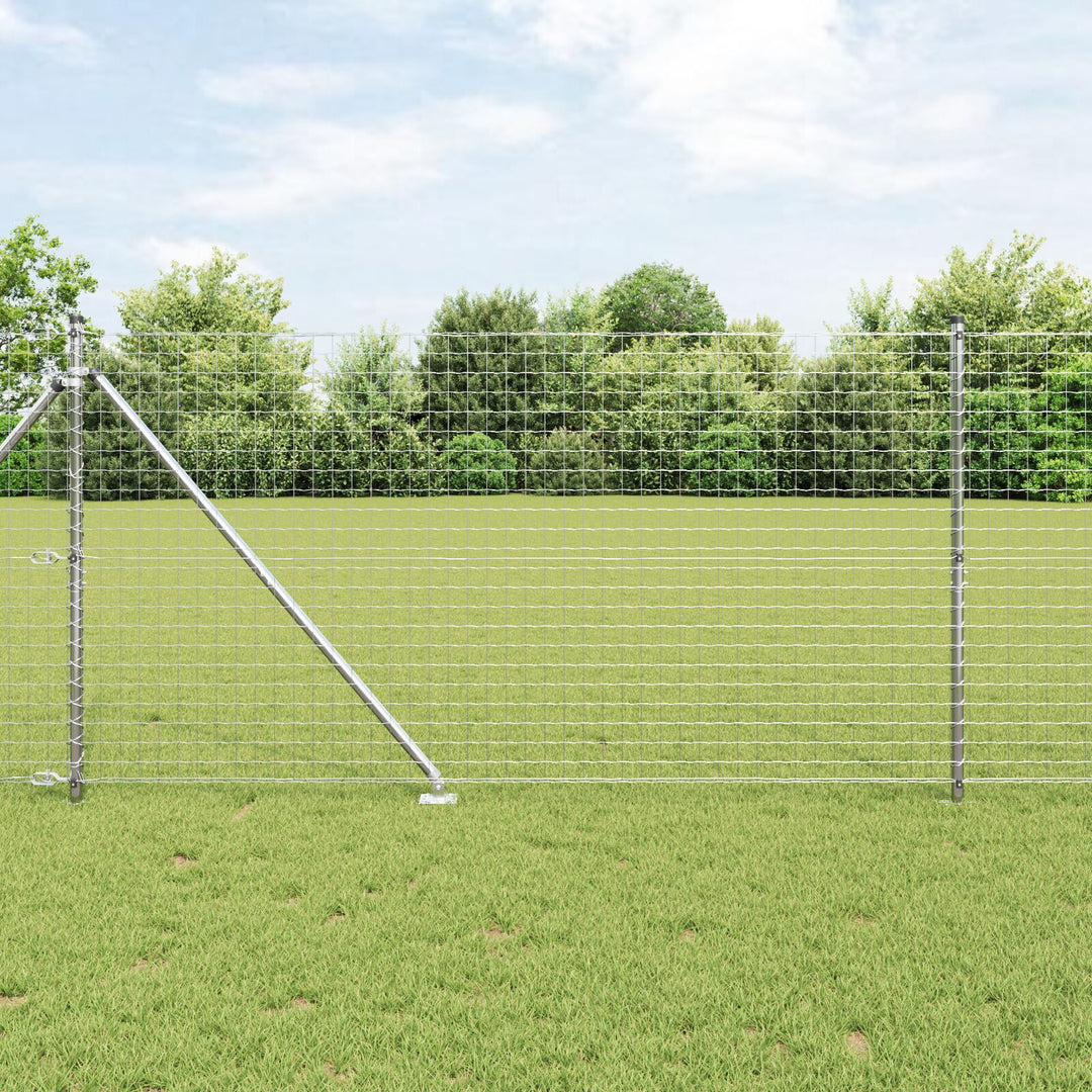 Stakitpæle med spids 52 stk Ø32 mm 140 cm Galvaniseret stål