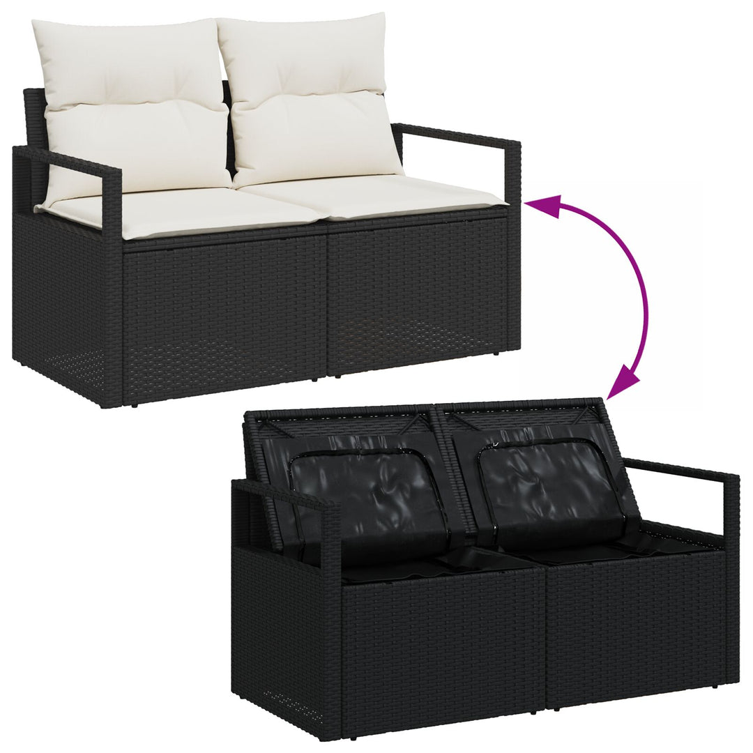 13-delers havensofa sæt med hynder sort poly rattan akacie, vidaXL 2-sæders havensofa med opbevaring & hynder sort poly rattan, vidaXL 3-delers havemøbel sæt med hynder sort poly rattan akacie