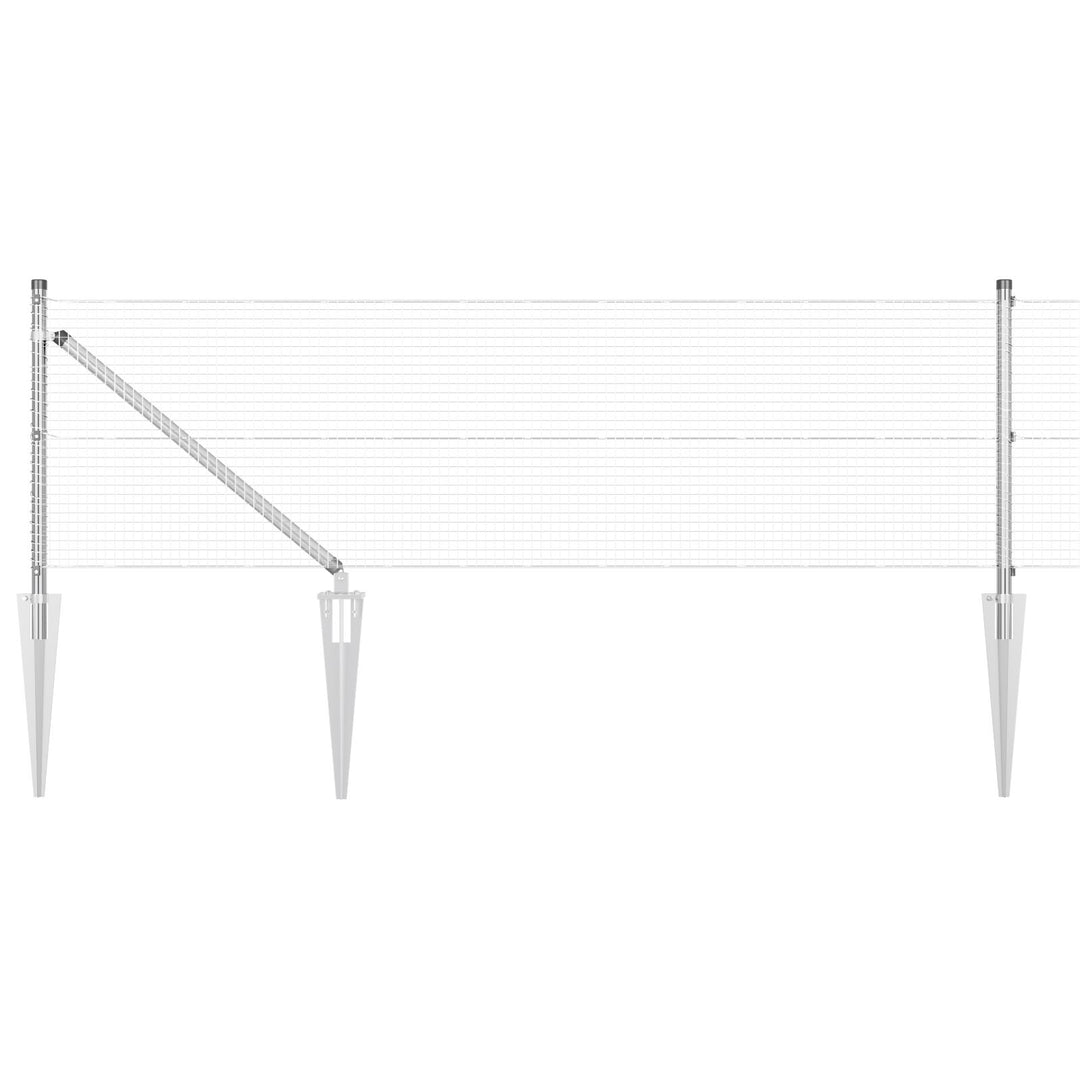 Welded Wire Fence med 13 Spike Posts 0.6x50 m Galvaniseret Stål