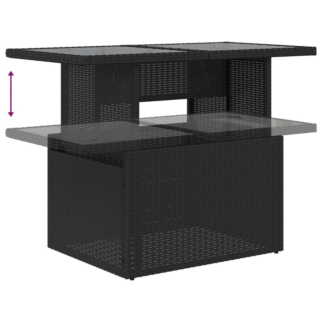 10 Stykke Have Sofa Sæt med Puder Sort Polyrattan
