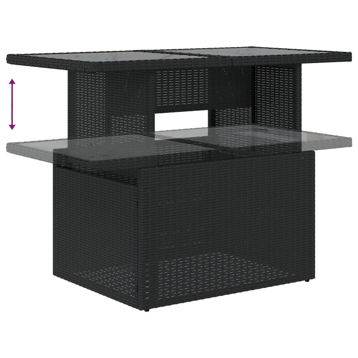 10 Stykke Have Sofa Sæt med Puder Sort Polyrattan