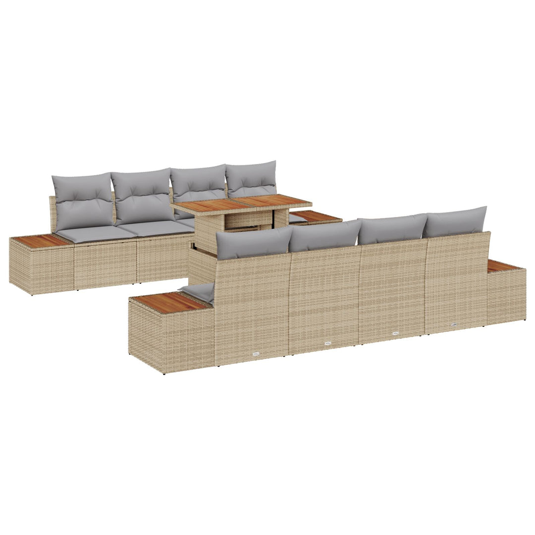 have sofa sæt 9 delt sæt Beige PE rattan Spisesæt Rektangulær