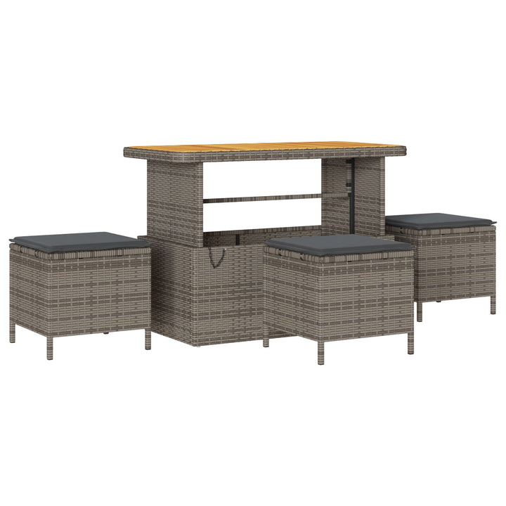 10 Stykker Havesofa Sæt med Puder Grå Poly Rattan Akacia, vidaXL 2-personers Havesofa med Opbevaring & Puder Grå Poly Rattan, vidaXL 4 Stykker Havedining Sæt med Puder Grå Poly Rattan Akacia